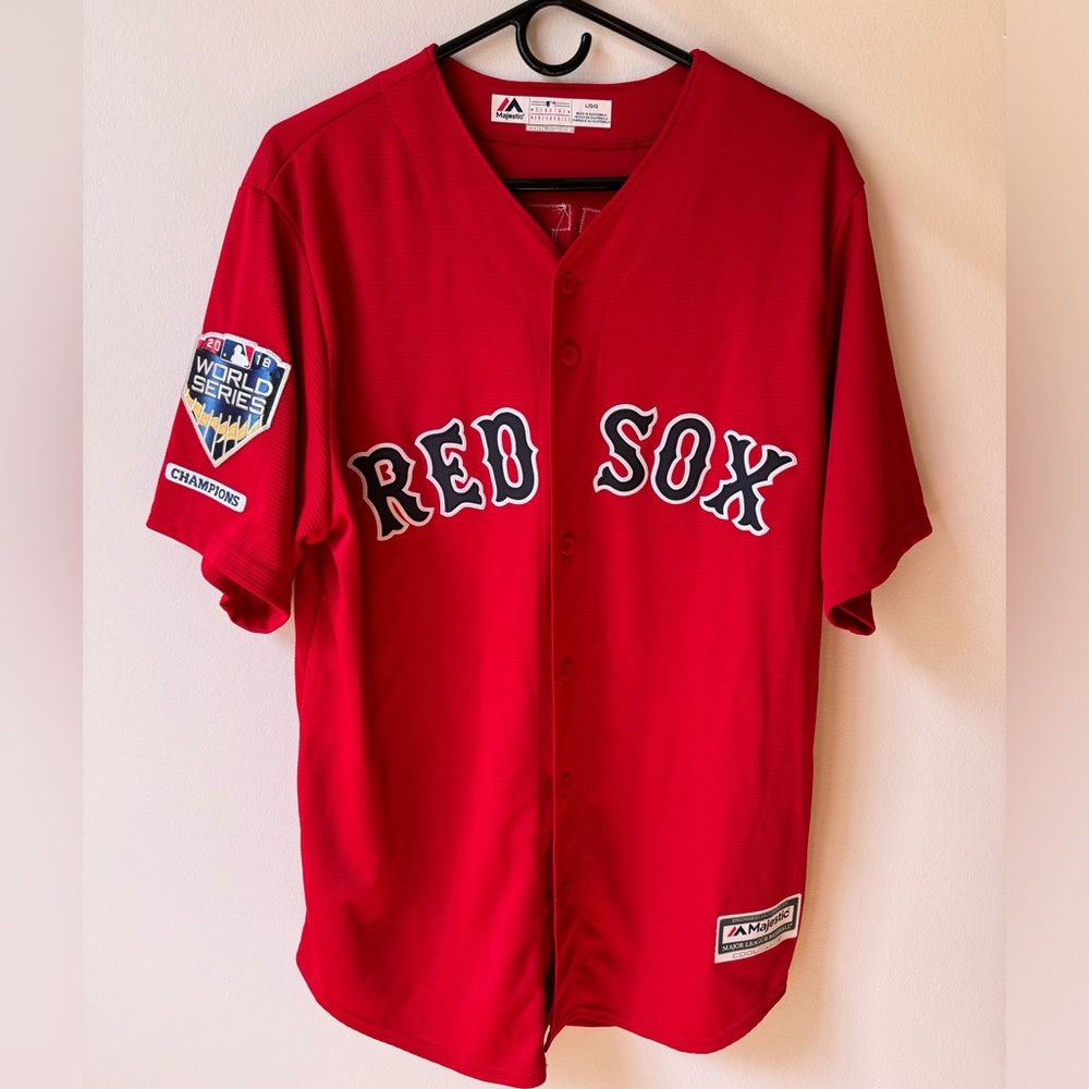 Majestic Boston Red Sox Mookie Betts 2018 World Series Champions Red Jersey
